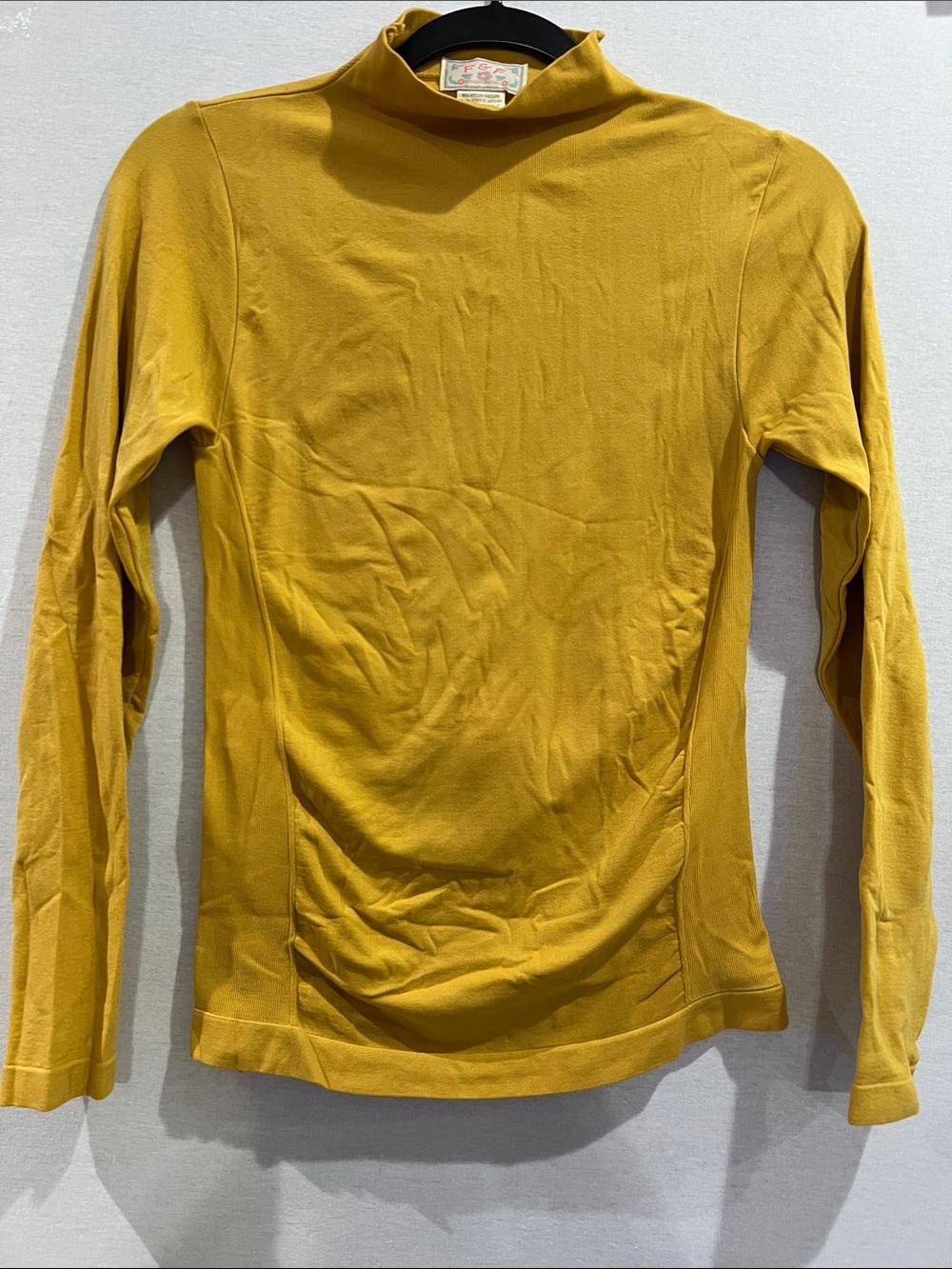Mustard Yellow Long Sleeve Mock Neck Top